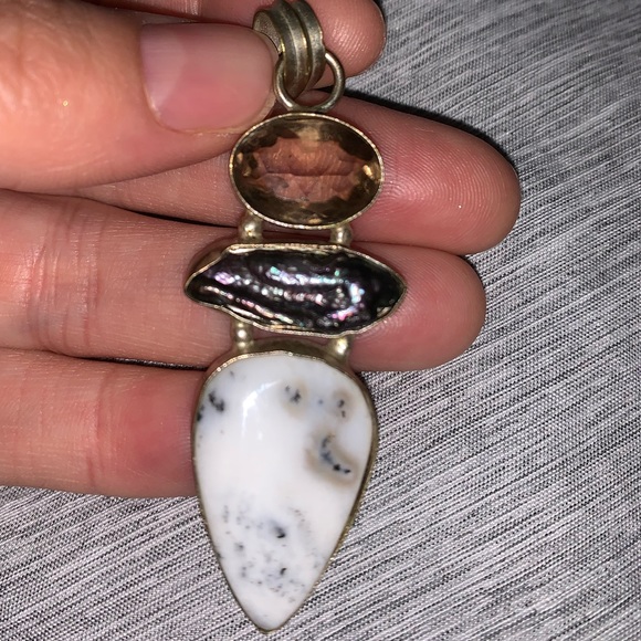 Stirling Silver Gem Pendant - Picture 2 of 2